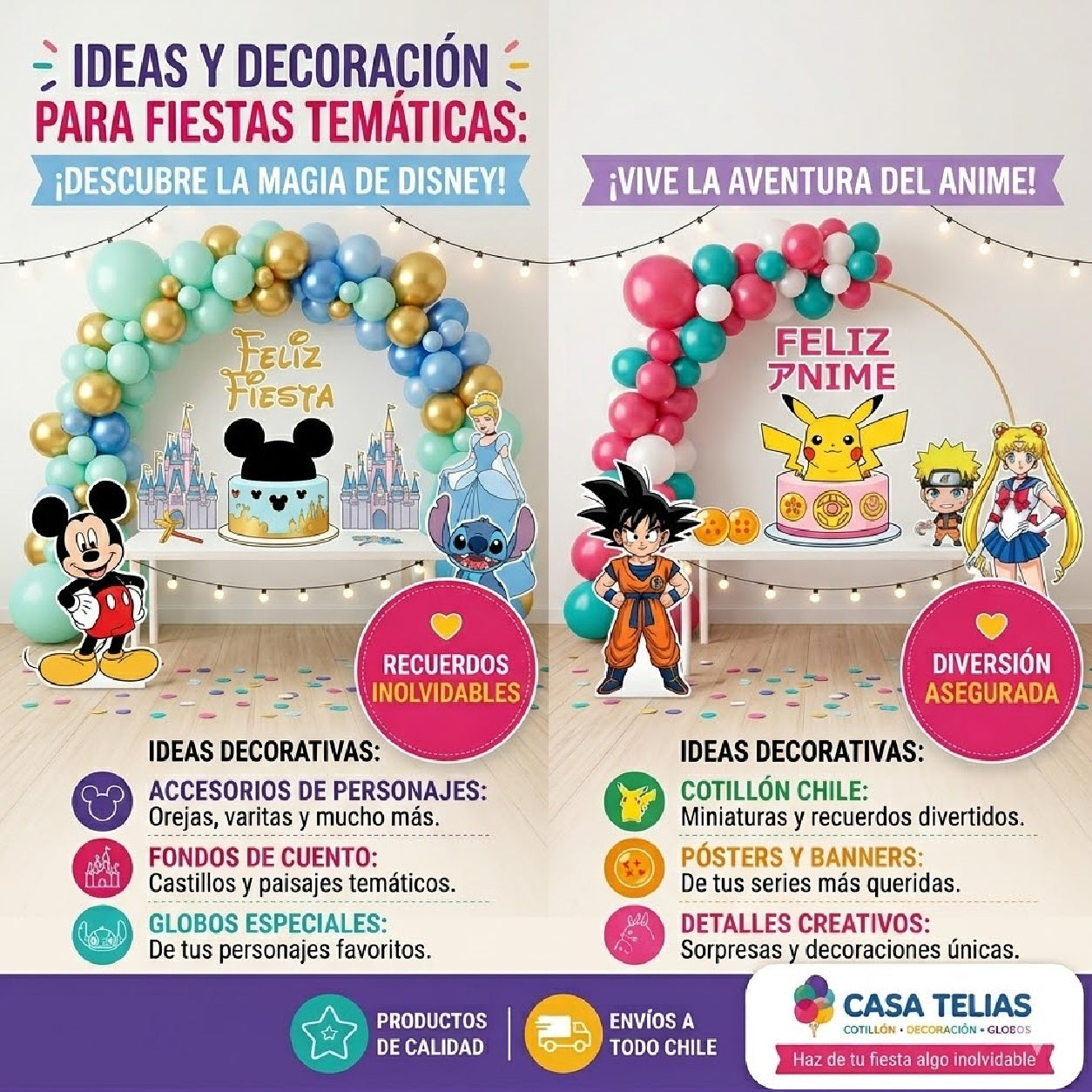 Cómo hacer una fiesta temática: ideas Disney, anime y más (Guía 2026)