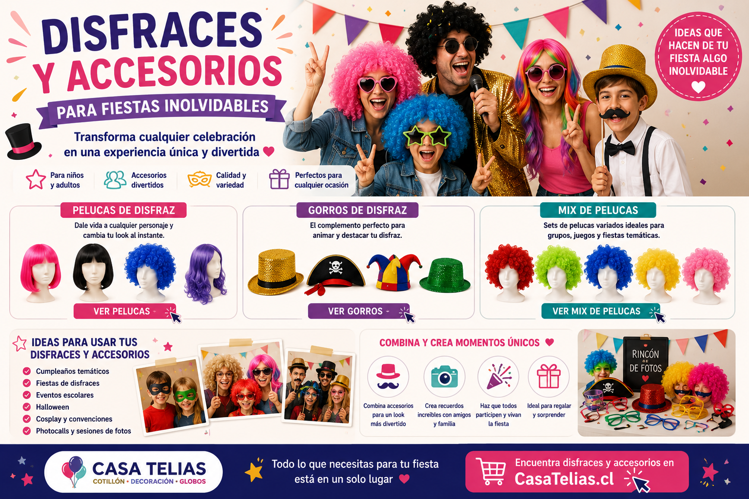 Disfraces y accesorios para fiestas: ideas para cumpleaños, eventos y celebraciones