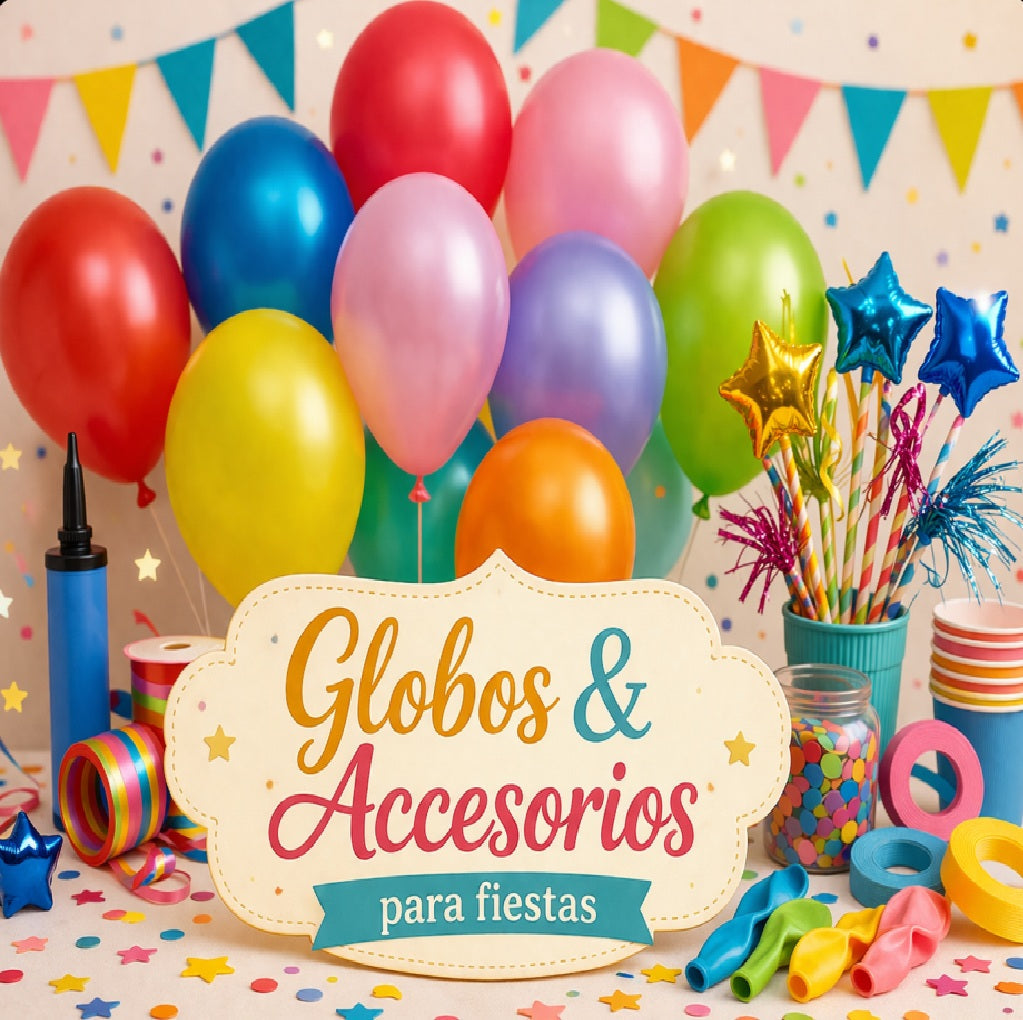 Globos metálicos, látex y accesorios para fiestas
