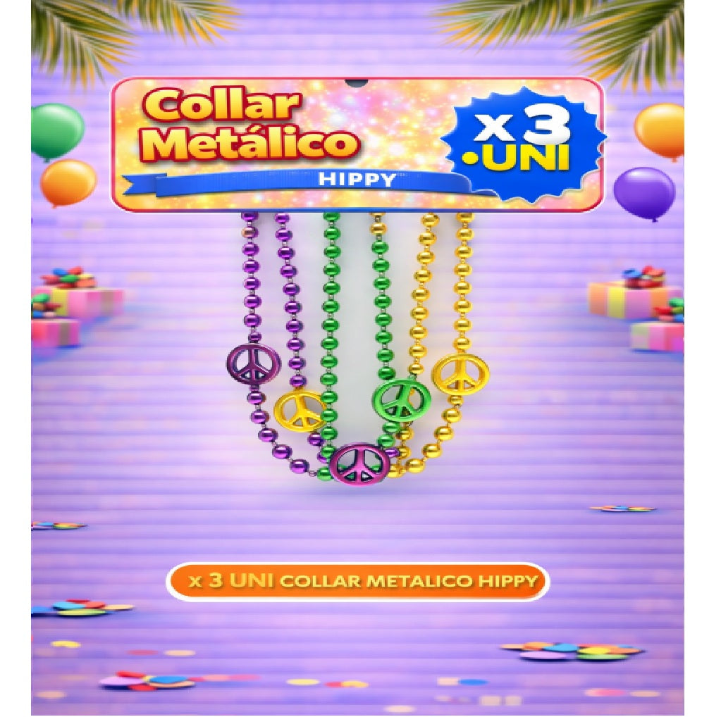 Collares Metálicos Variedades - Accesorio Fiesta y Cotillón