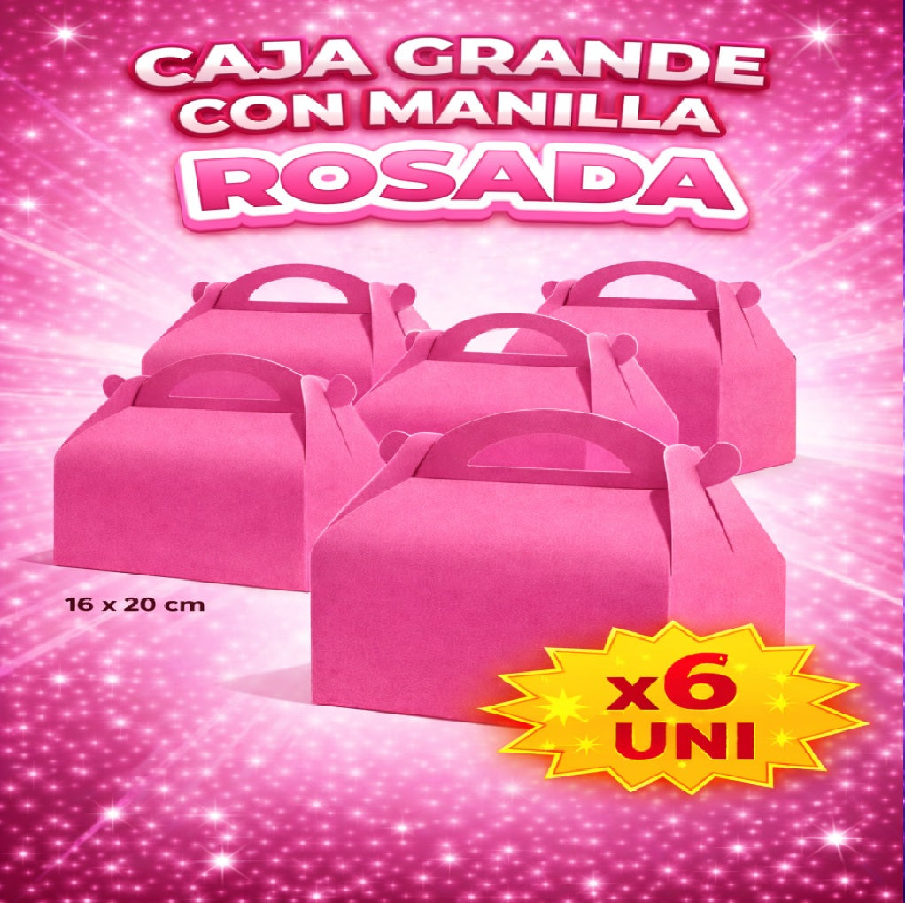 Caja Grande con Manilla x6 - Decoración Cumpleaños y Fiesta