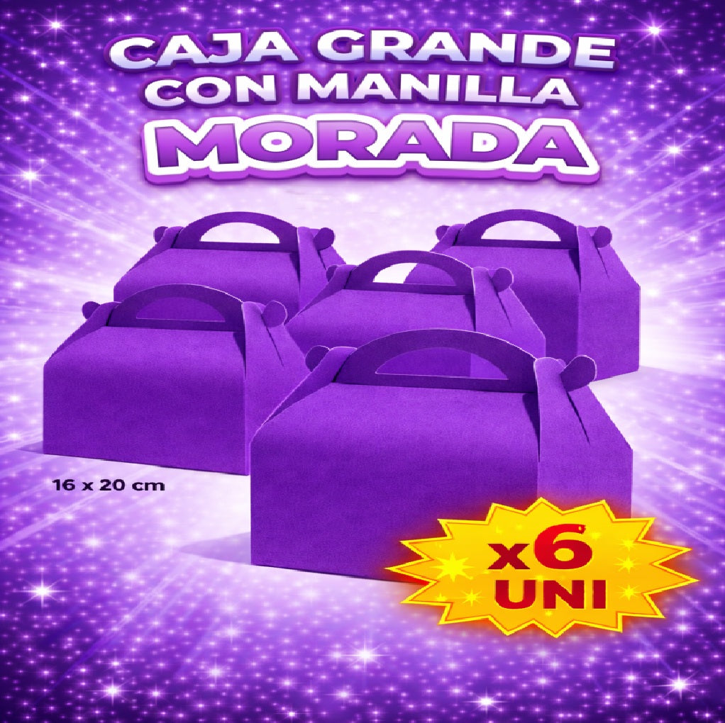 Caja Grande con Manilla x6 - Decoración Cumpleaños y Fiesta