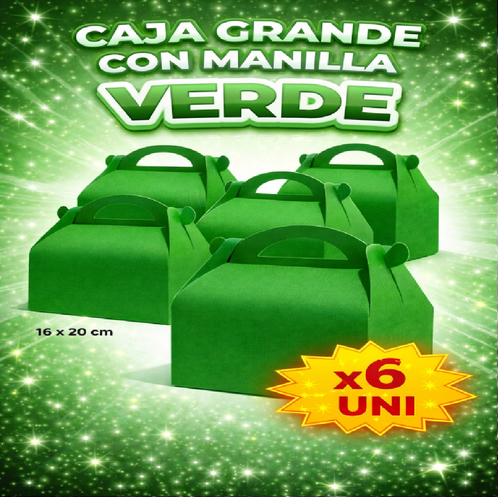 Caja Grande con Manilla x6 - Decoración Cumpleaños y Fiesta