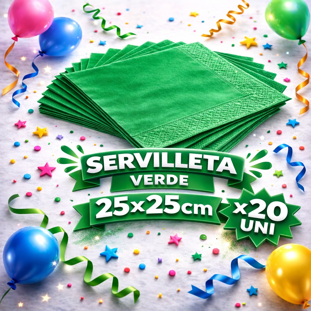 Servilleta Colores 25 x 25 cm x 20 Unidades – Servilletas para Fiesta