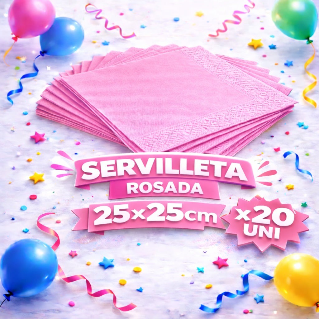 Servilleta Colores 25 x 25 cm x 20 Unidades – Servilletas para Fiesta