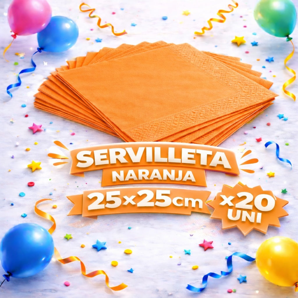 Servilleta Colores 25 x 25 cm x 20 Unidades – Servilletas para Fiesta