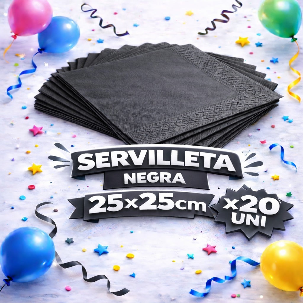 Servilleta Colores 25 x 25 cm x 20 Unidades – Servilletas para Fiesta