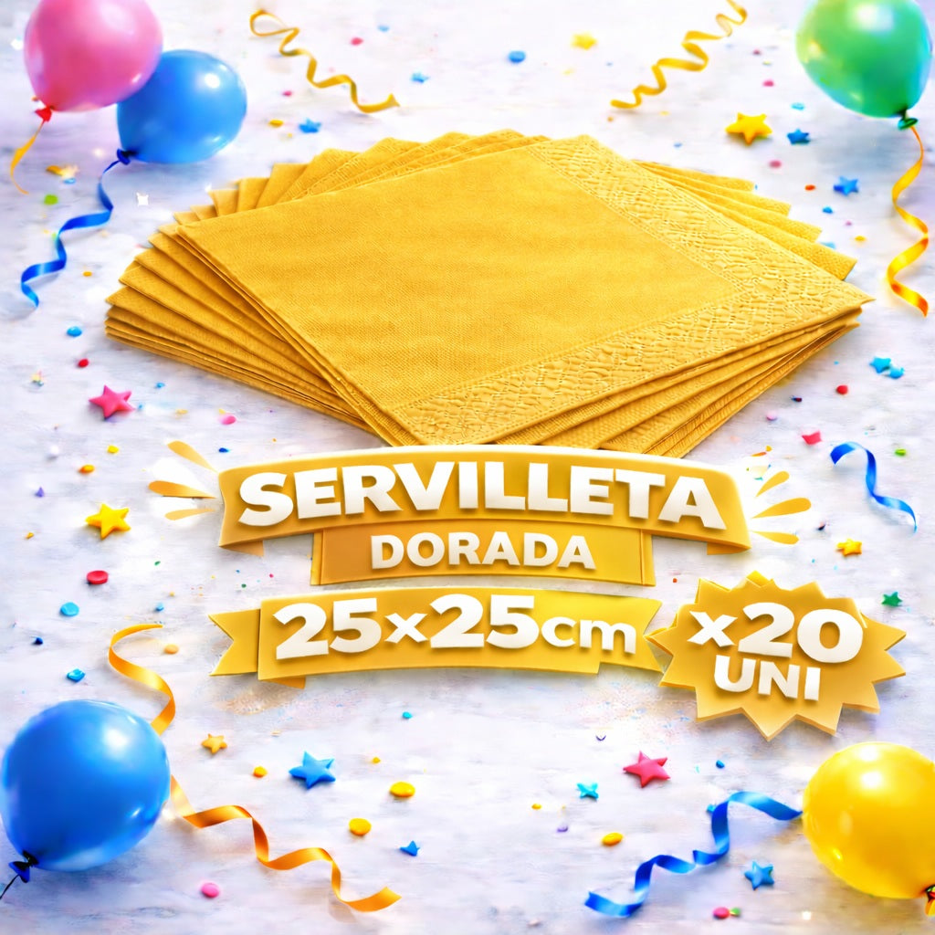 Servilleta Colores 25 x 25 cm x 20 Unidades – Servilletas para Fiesta