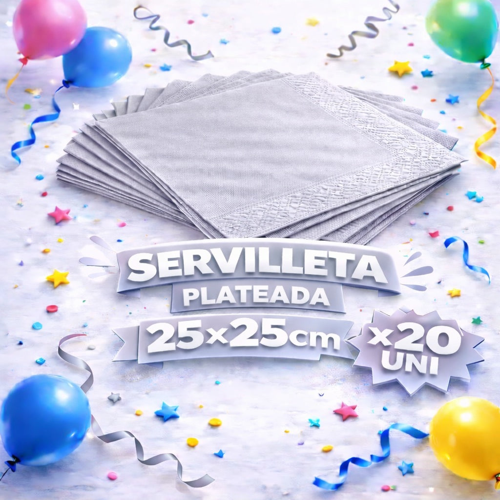 Servilleta Colores 25 x 25 cm x 20 Unidades – Servilletas para Fiesta