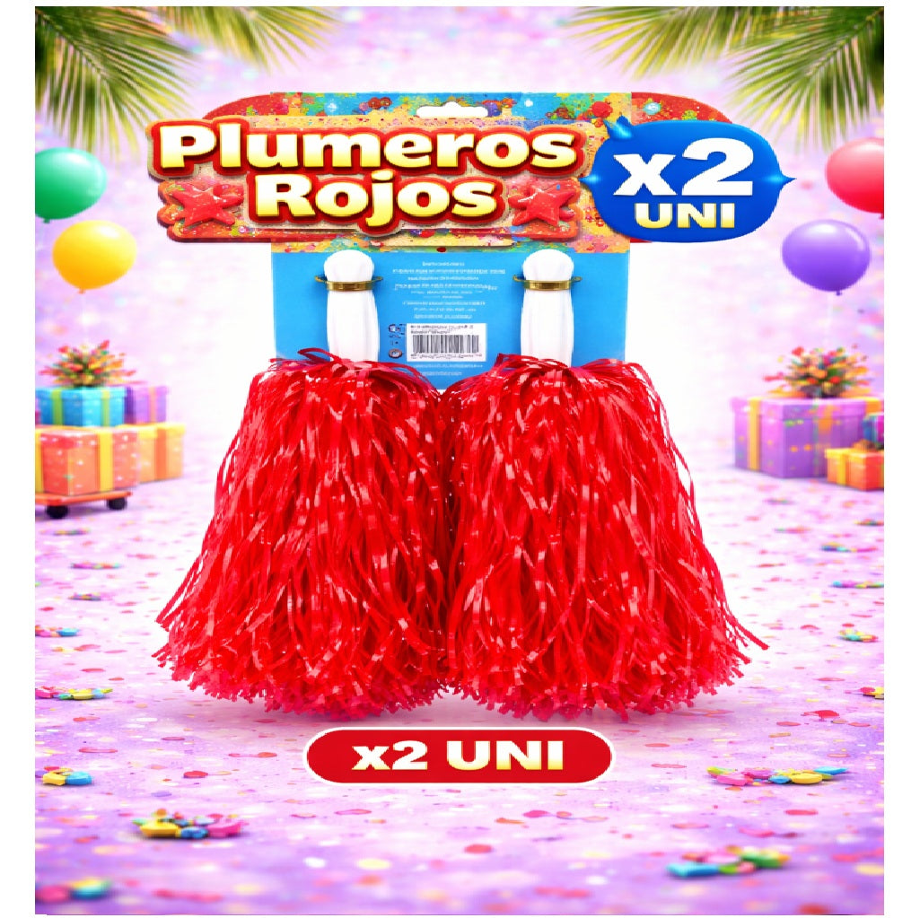 Plumeros Colores x2 - Accesorio para Animación y Fiestas