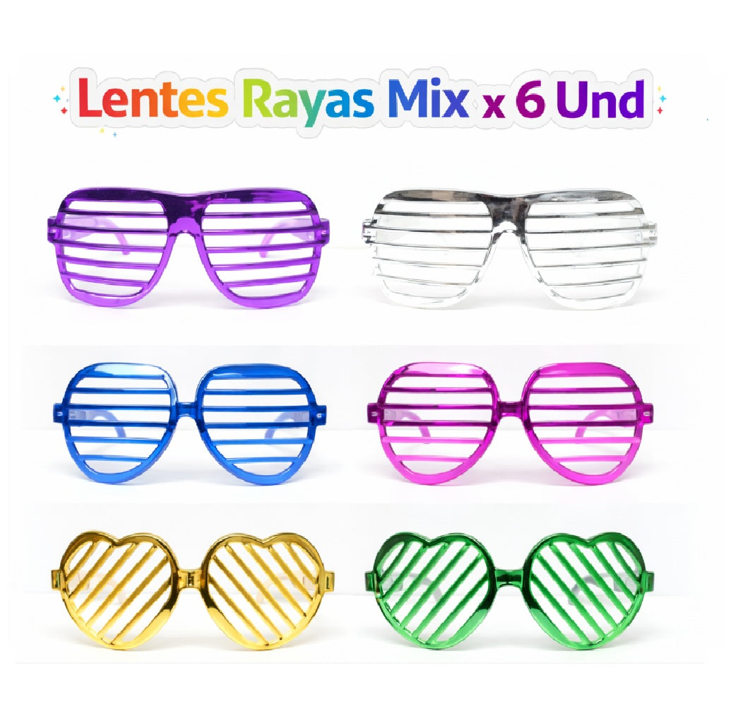 Lentes de Fiesta Mix Party para Disfraces, Cumpleaños, Cotillón y Eventos