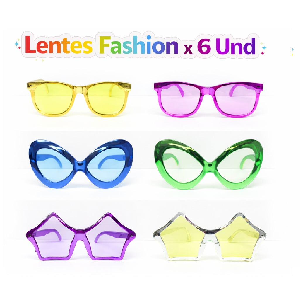 Lentes de Fiesta Mix Party para Disfraces, Cumpleaños, Cotillón y Eventos