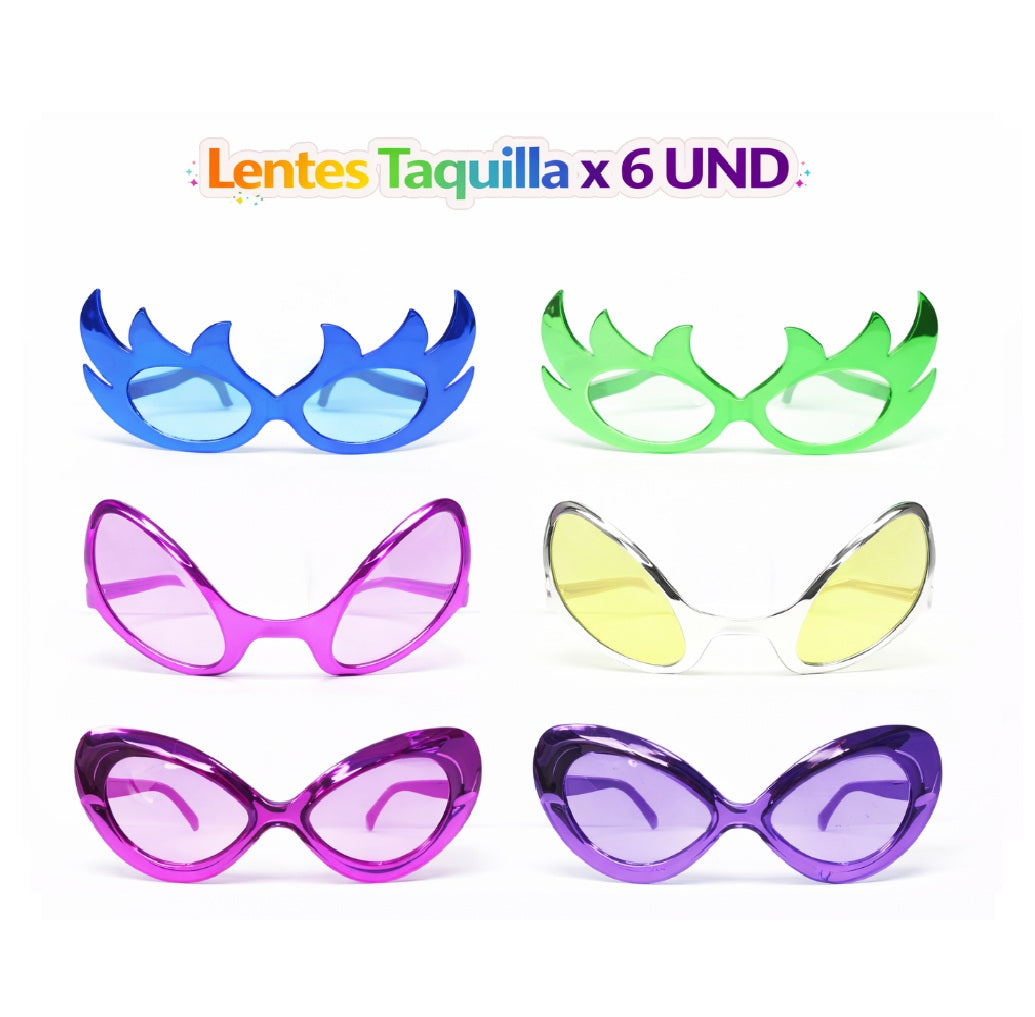 Lentes de Fiesta Mix Party para Disfraces, Cumpleaños, Cotillón y Eventos