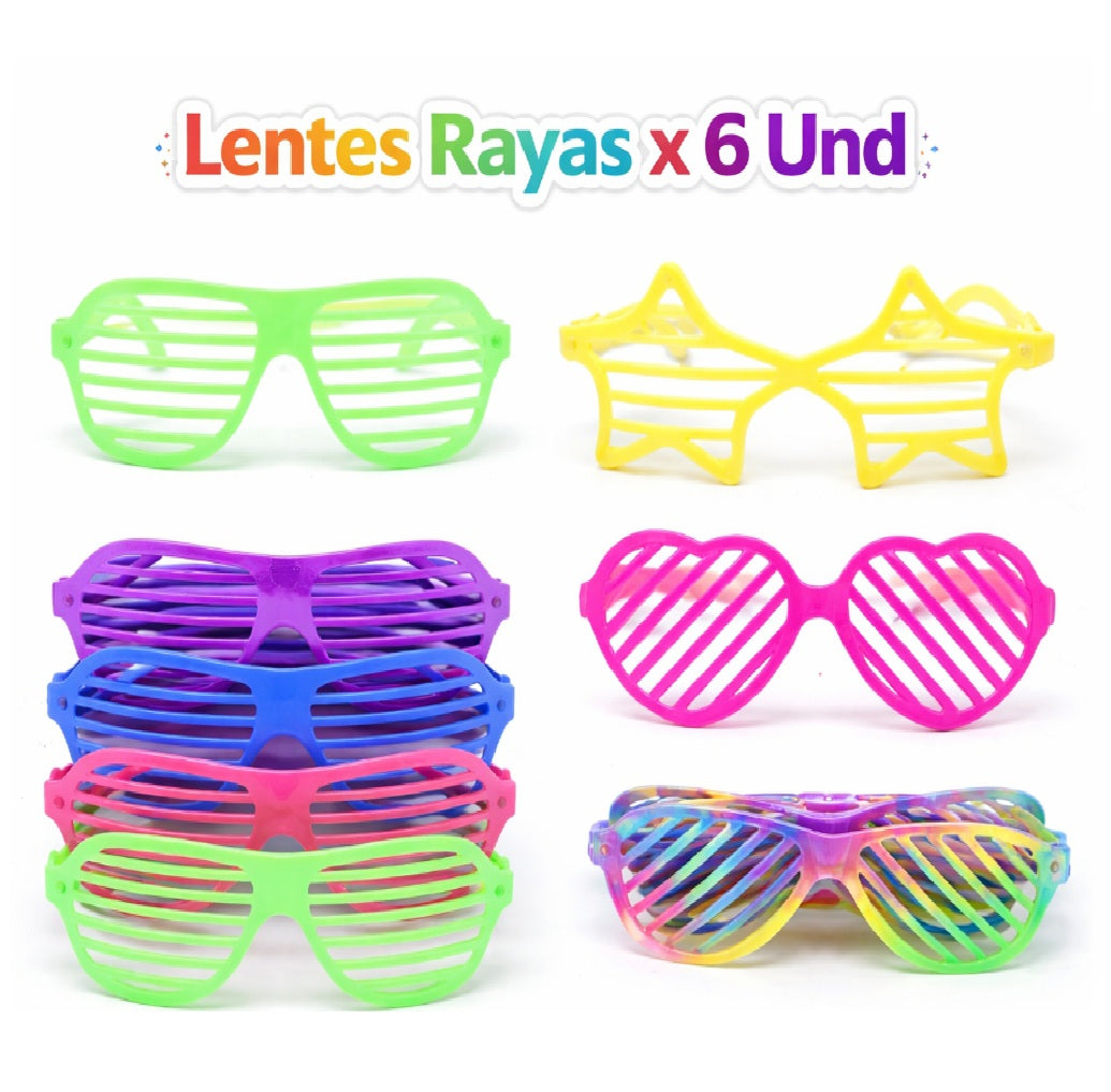 Lentes de Fiesta Mix Party para Disfraces, Cumpleaños, Cotillón y Eventos