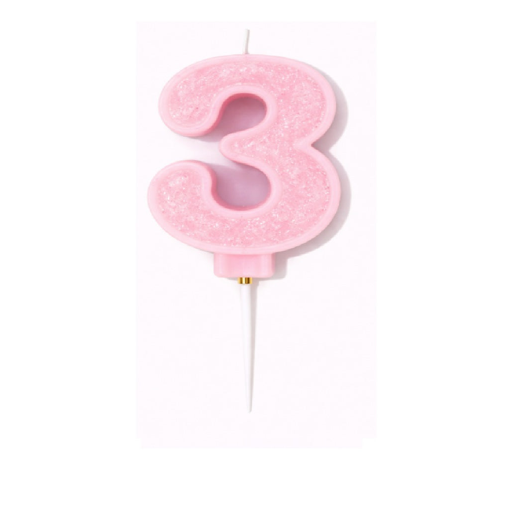 Velas Numerales Rosadas – Velas de Número para Cumpleaños