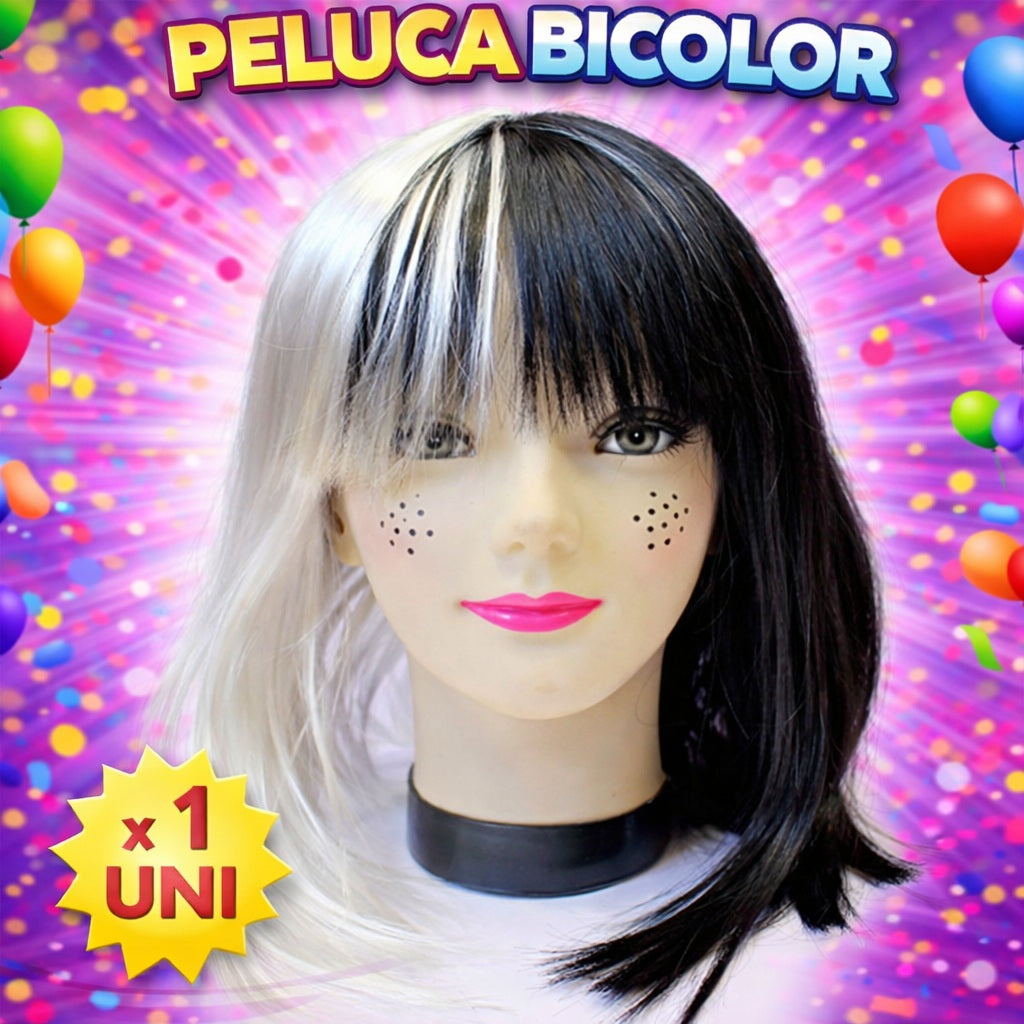 Pelucas de Disfraz Mix Fashion de Colores para Fiesta, Carnaval, Halloween y Cotillón