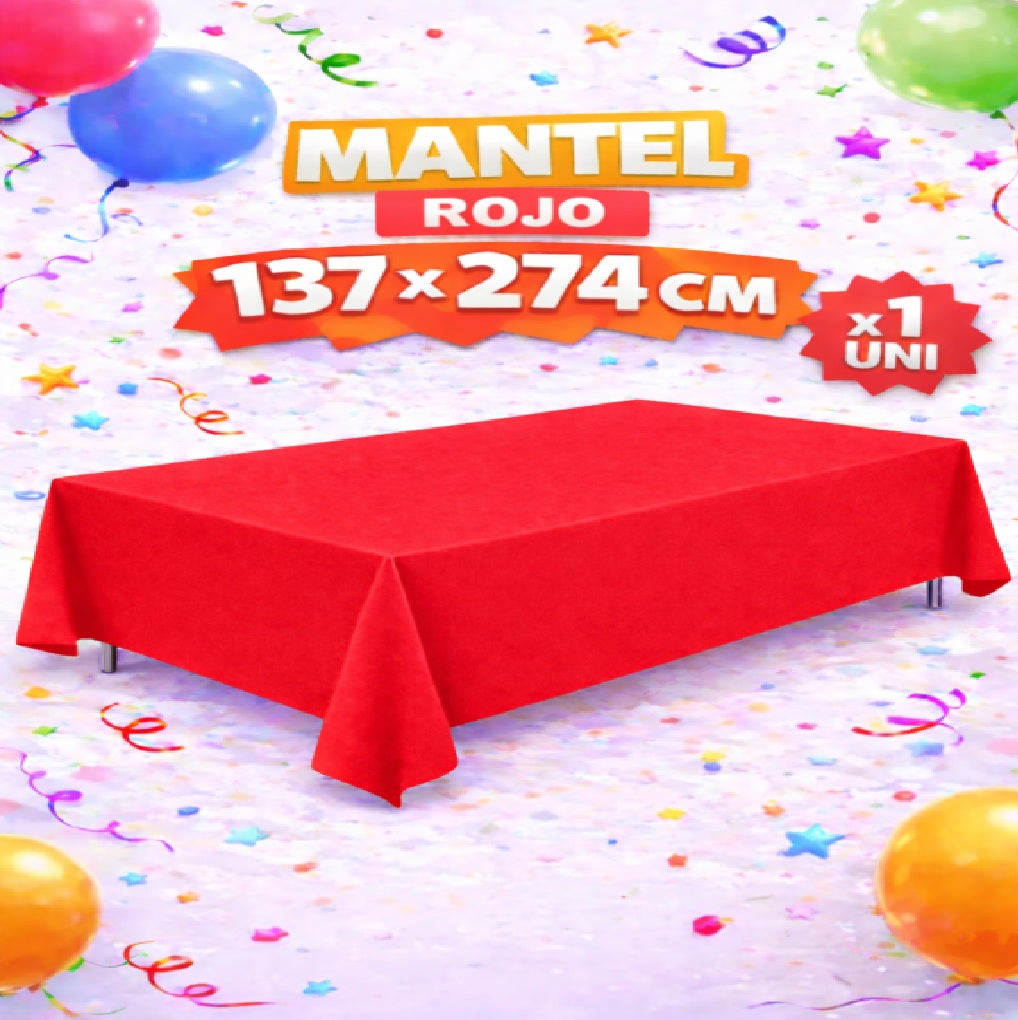 Mantel de Mesa 137 x 274 cm de Colores para Fiesta, Cumpleaños y Decoración de Eventos
