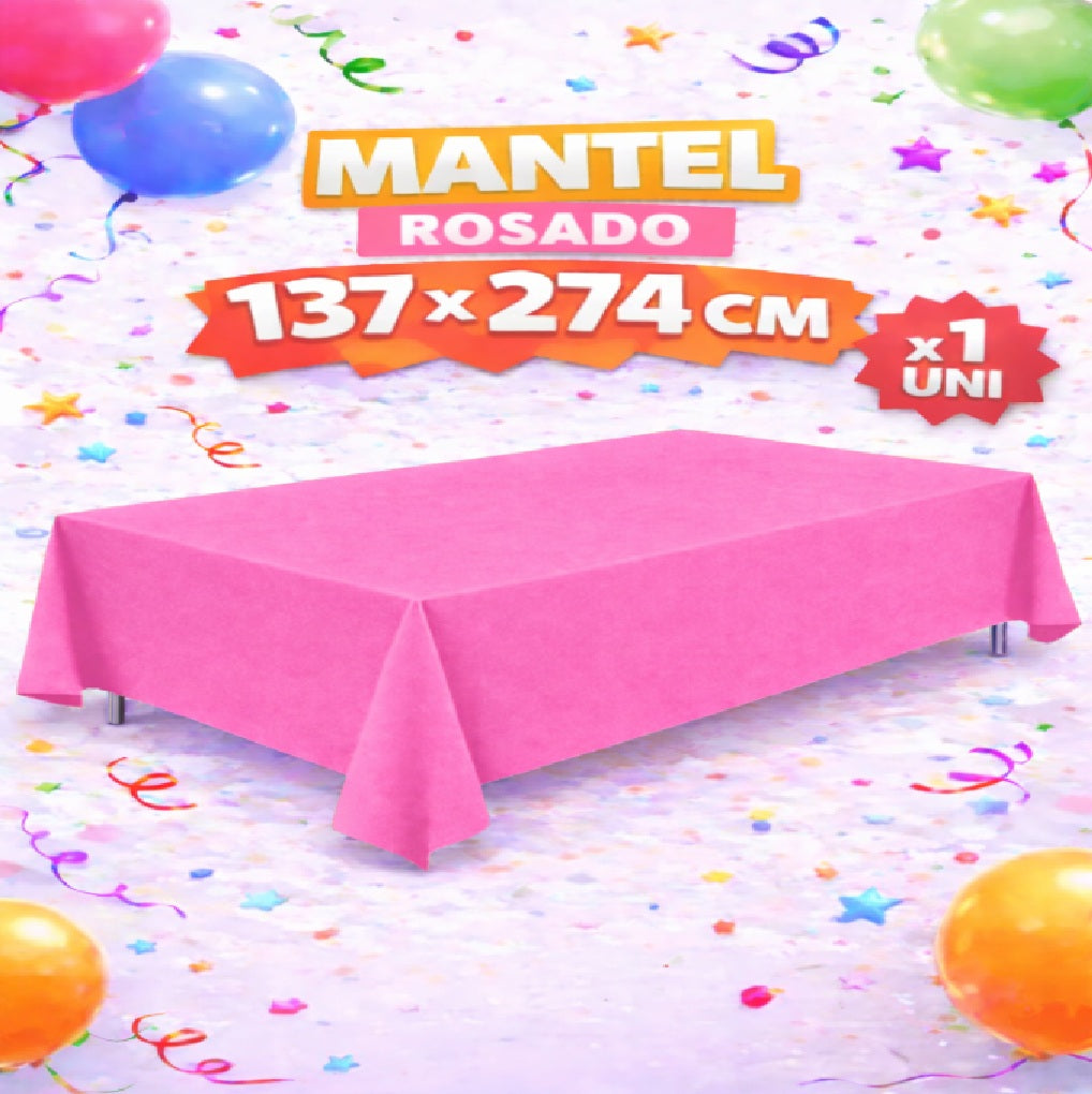 Mantel de Mesa 137 x 274 cm de Colores para Fiesta, Cumpleaños y Decoración de Eventos