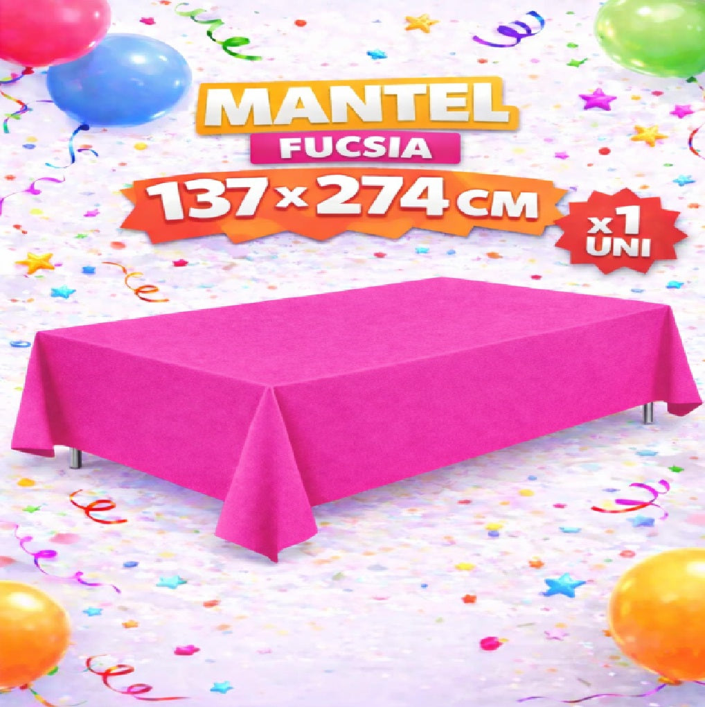 Mantel de Mesa 137 x 274 cm de Colores para Fiesta, Cumpleaños y Decoración de Eventos