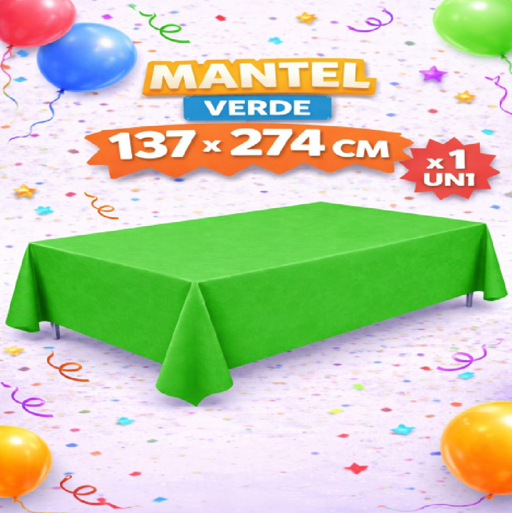 Mantel de Mesa 137 x 274 cm de Colores para Fiesta, Cumpleaños y Decoración de Eventos