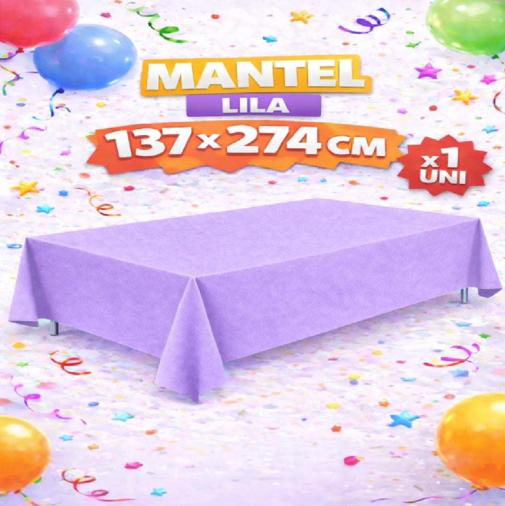 Mantel de Mesa 137 x 274 cm de Colores para Fiesta, Cumpleaños y Decoración de Eventos