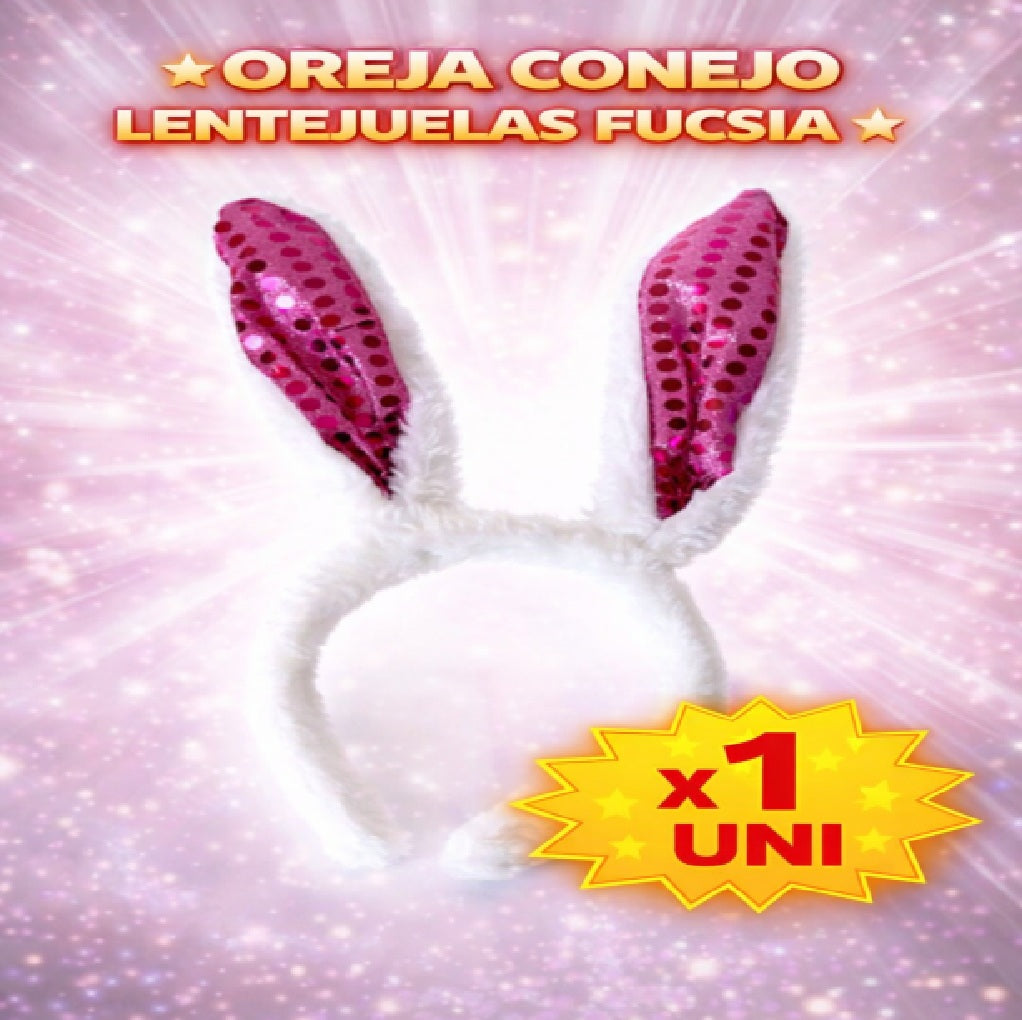 Orejas de Conejo con Lentejuelas - Cintillo de Disfraz