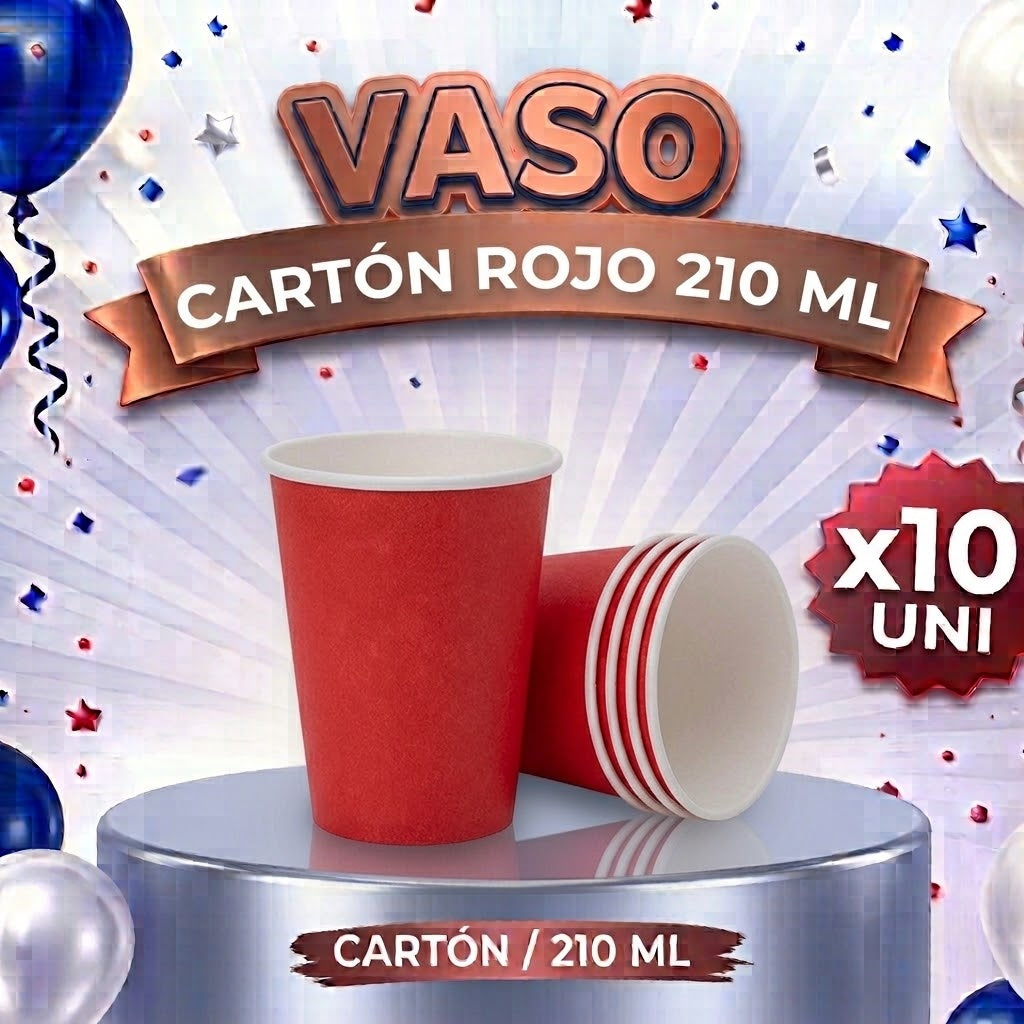 Vaso Polipapel x 10 Colores 210 ml – Vasos Desechables para Fiesta