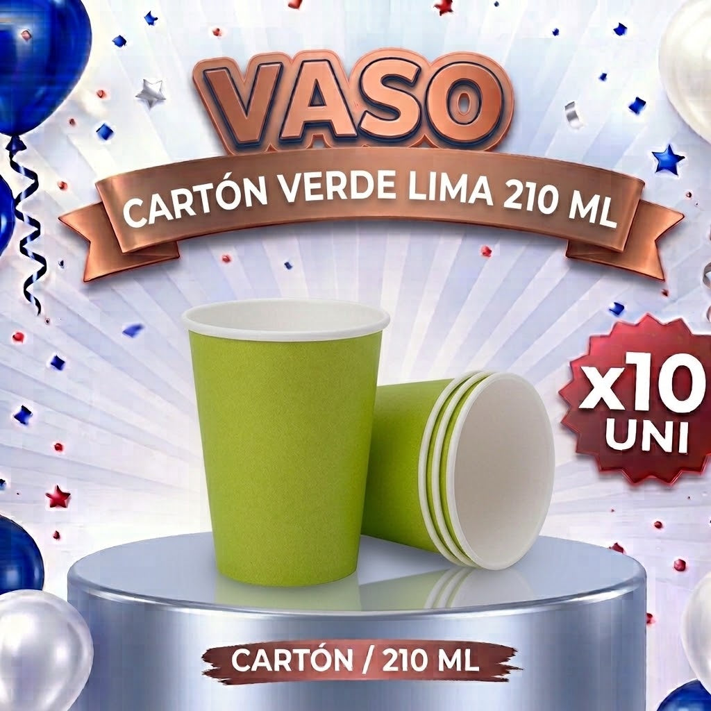 Vaso Polipapel x 10 Colores 210 ml – Vasos Desechables para Fiesta