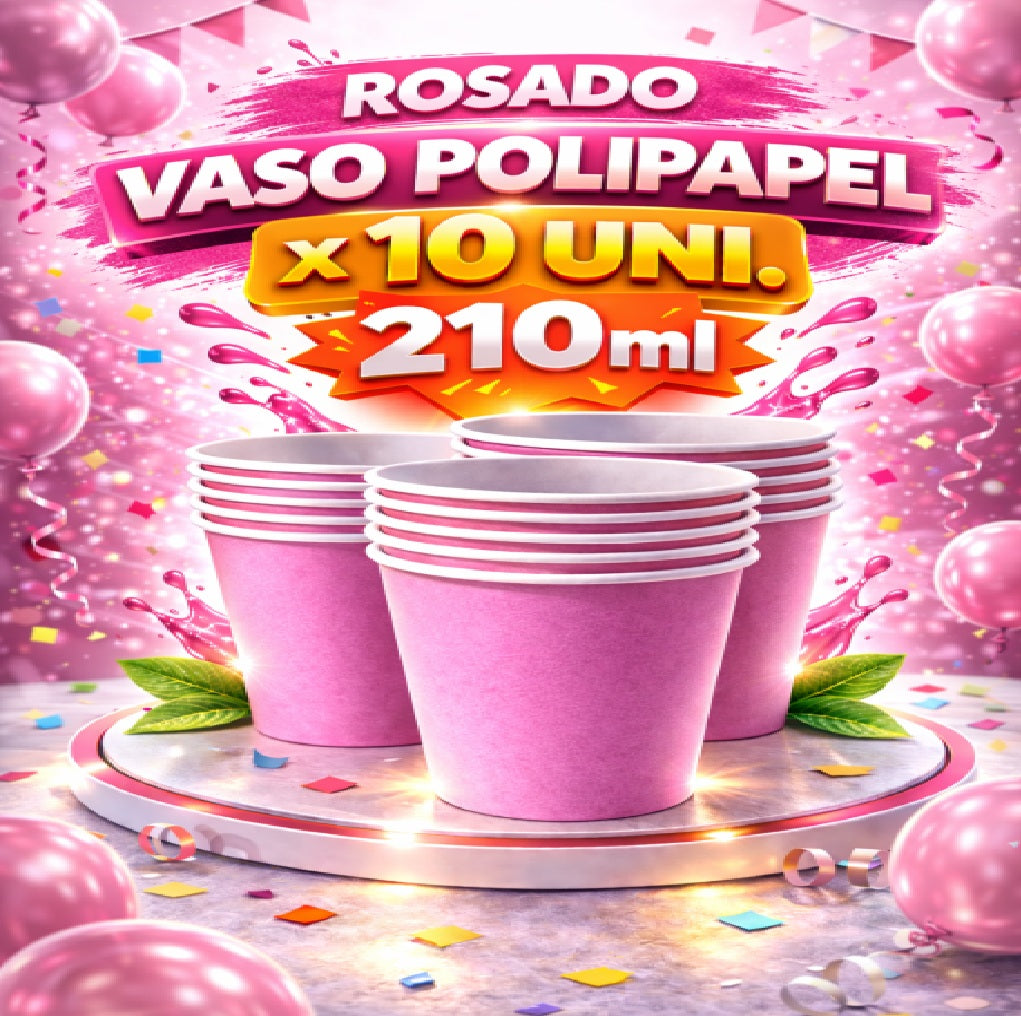 Vaso Polipapel x 10 Colores 210 ml – Vasos Desechables para Fiesta