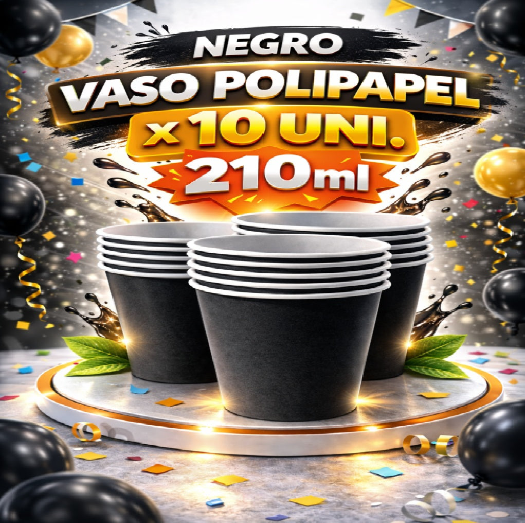 Vaso Polipapel x 10 Colores 210 ml – Vasos Desechables para Fiesta