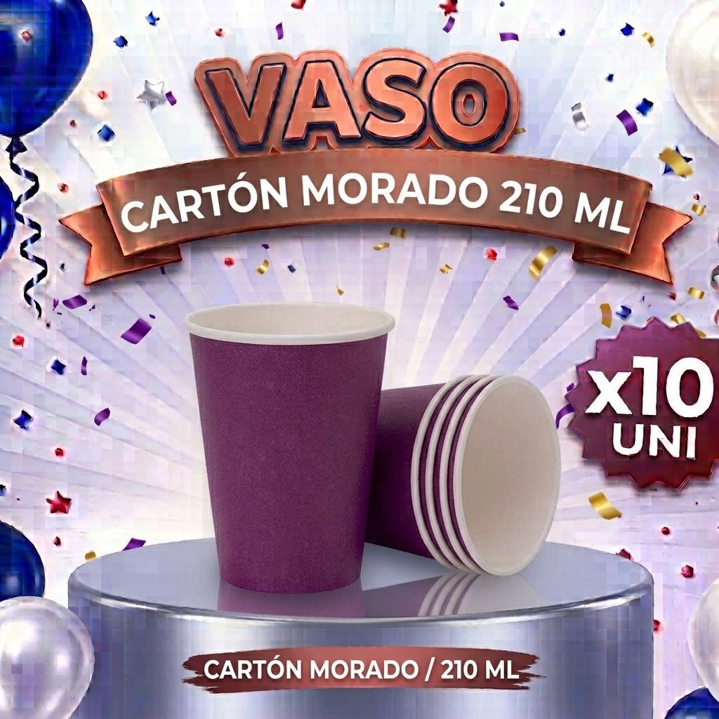 Vaso Polipapel x 10 Colores 210 ml – Vasos Desechables para Fiesta