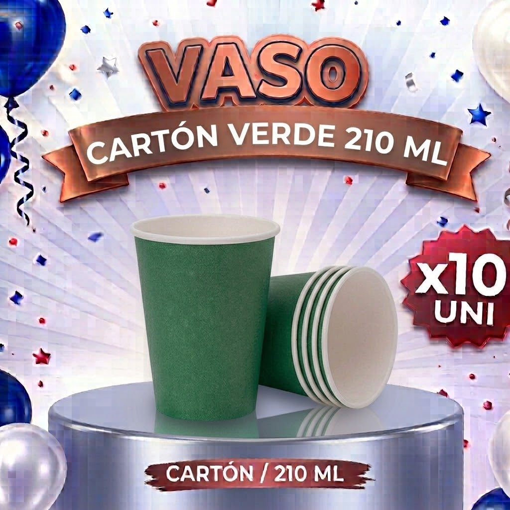 Vaso Polipapel x 10 Colores 210 ml – Vasos Desechables para Fiesta