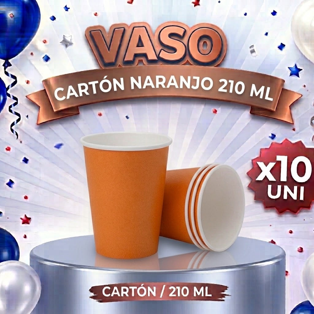 Vaso Polipapel x 10 Colores 210 ml – Vasos Desechables para Fiesta
