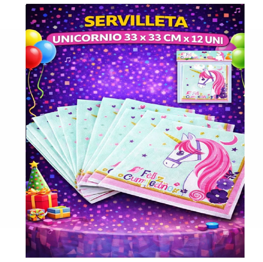 Decoración de Cumpleaños Unicornio – Set de Mesa para Fiesta Infantil