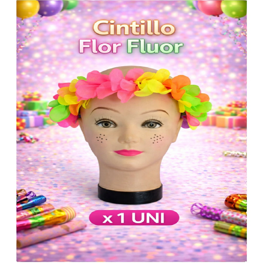 Cintillo Flores - Accesorio Disfraz, Fiesta y Cotillón