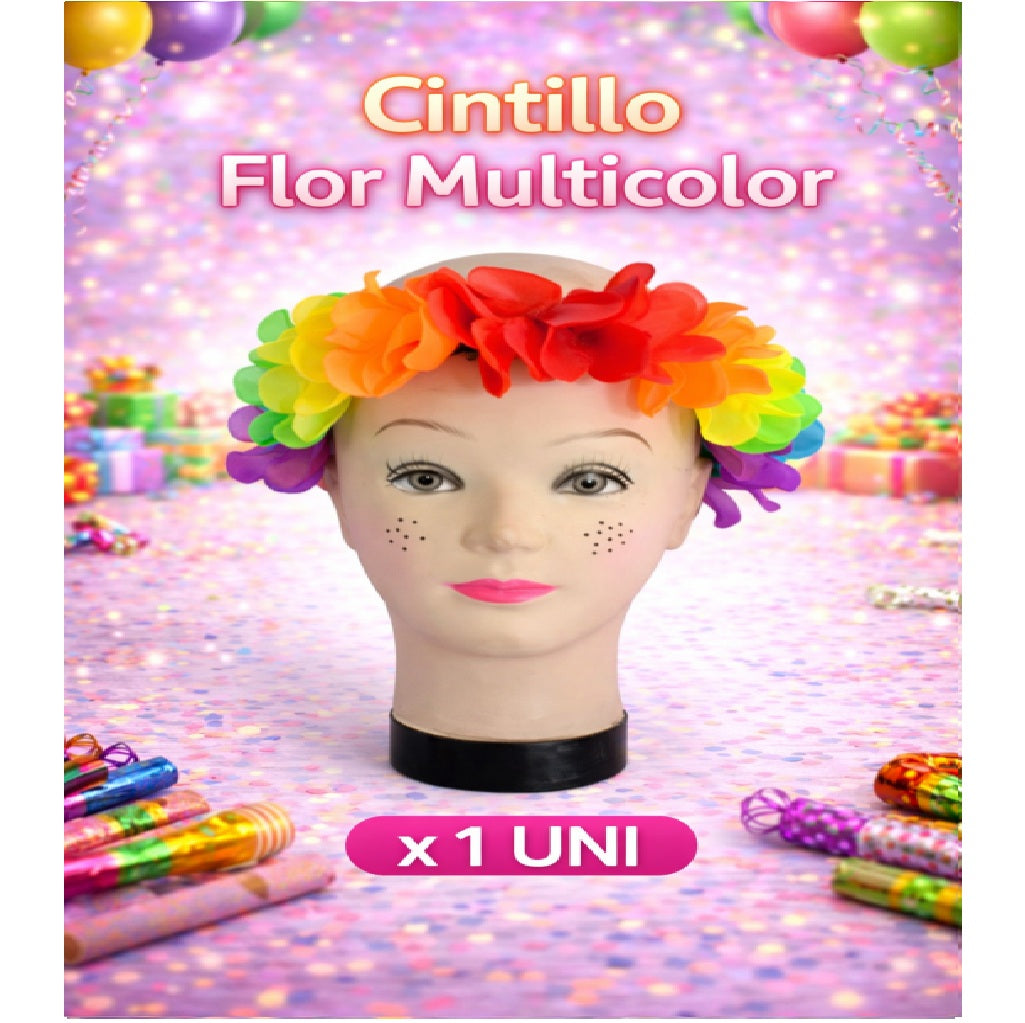 Cintillo Flores - Accesorio Disfraz, Fiesta y Cotillón