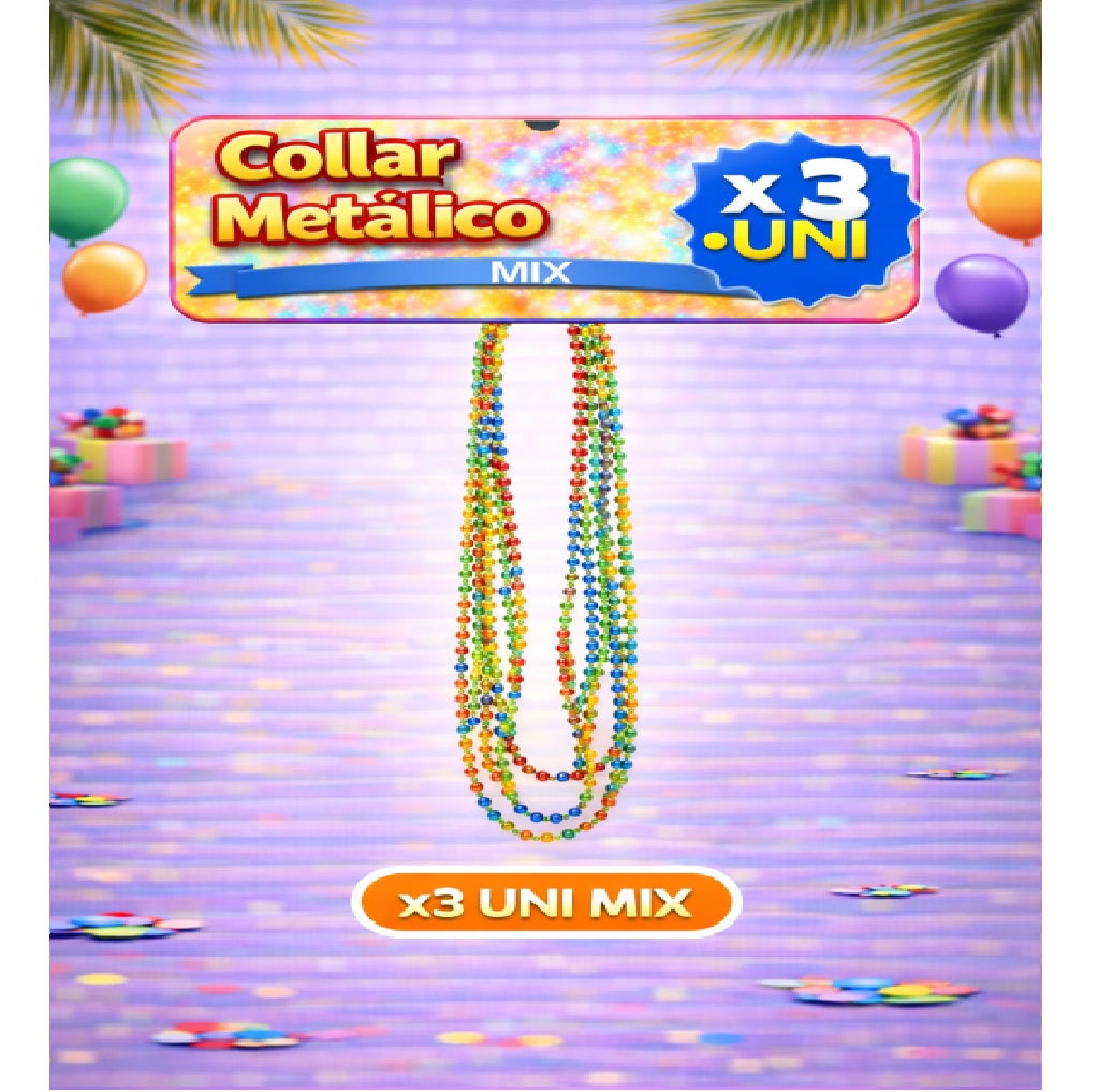 Collares Metálicos Variedades - Accesorio Fiesta y Cotillón