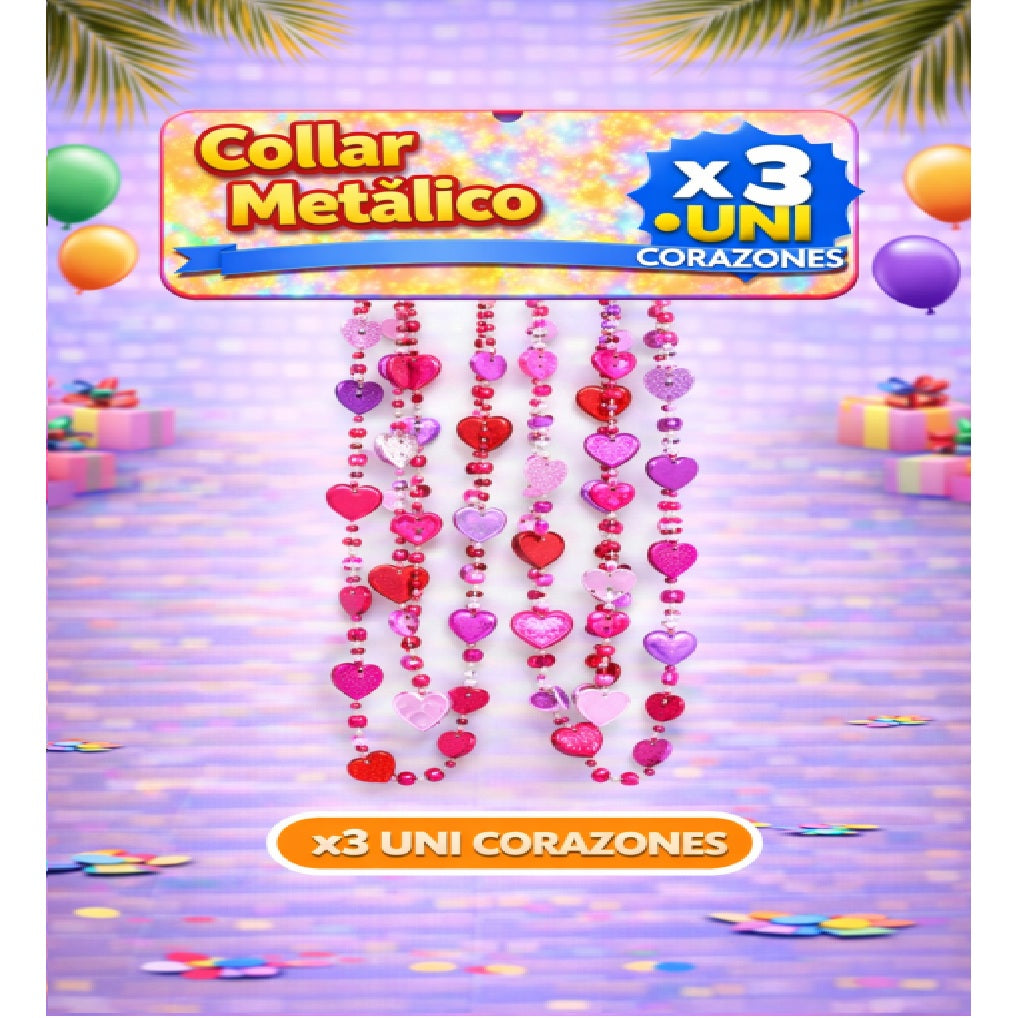 Collares Metálicos Variedades - Accesorio Fiesta y Cotillón
