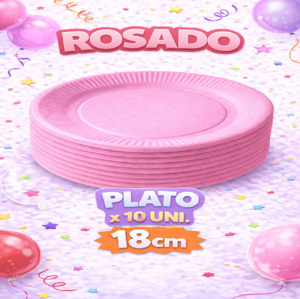 Plato Cartón Colores x 10 Unidades – Platos para Fiesta