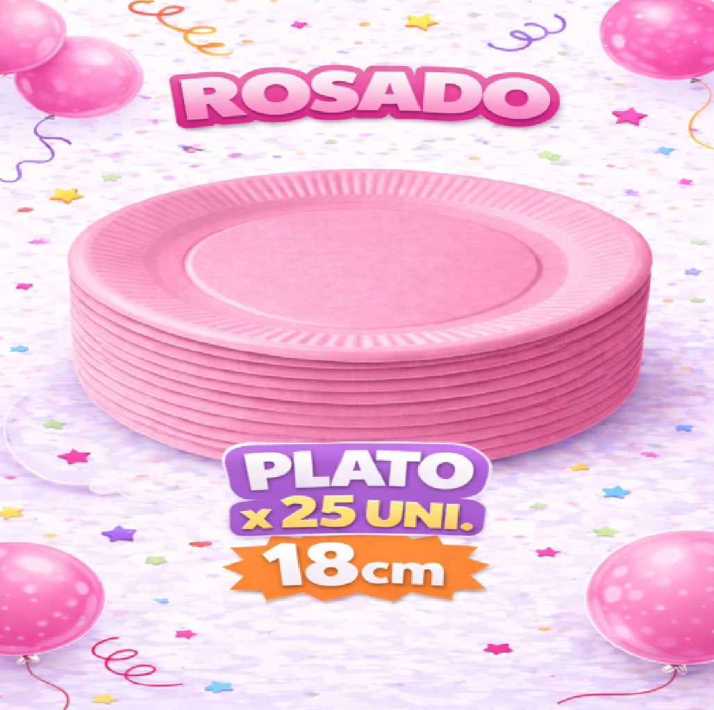 Plato Cartón Colores x 25 Unidades – Platos para Fiesta