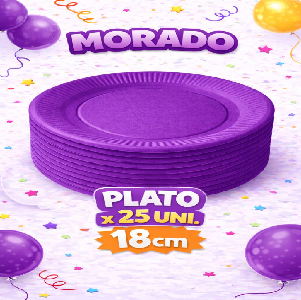 Plato Cartón Colores x 25 Unidades – Platos para Fiesta