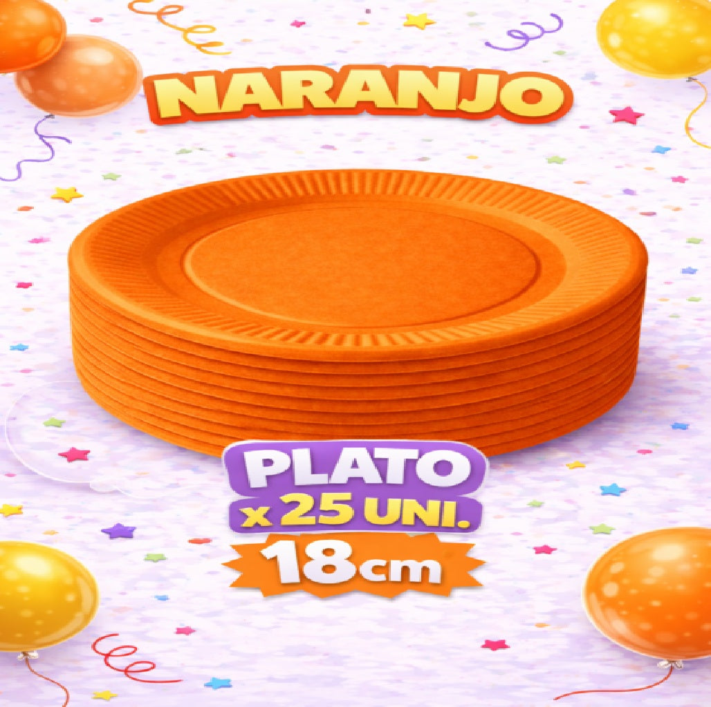 Plato Cartón Colores x 25 Unidades – Platos para Fiesta