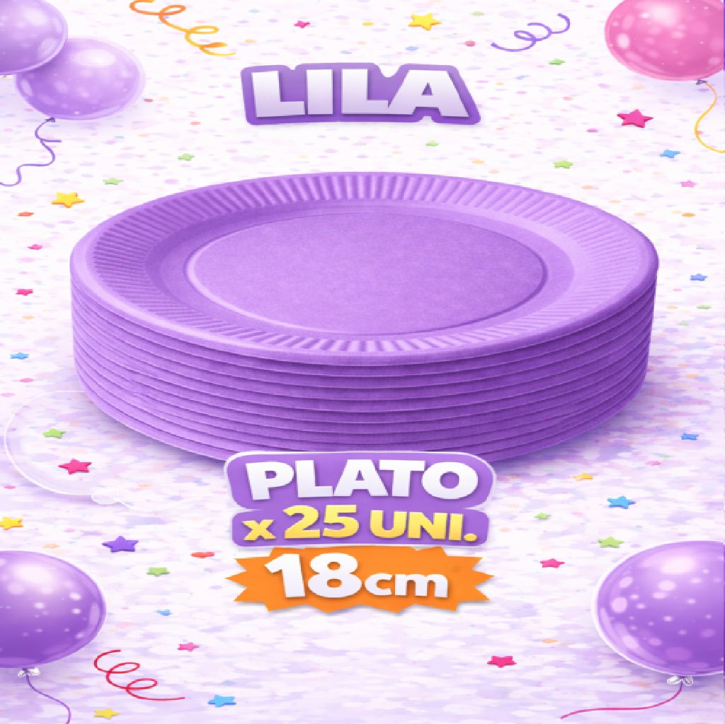 Plato Cartón Colores x 25 Unidades – Platos para Fiesta