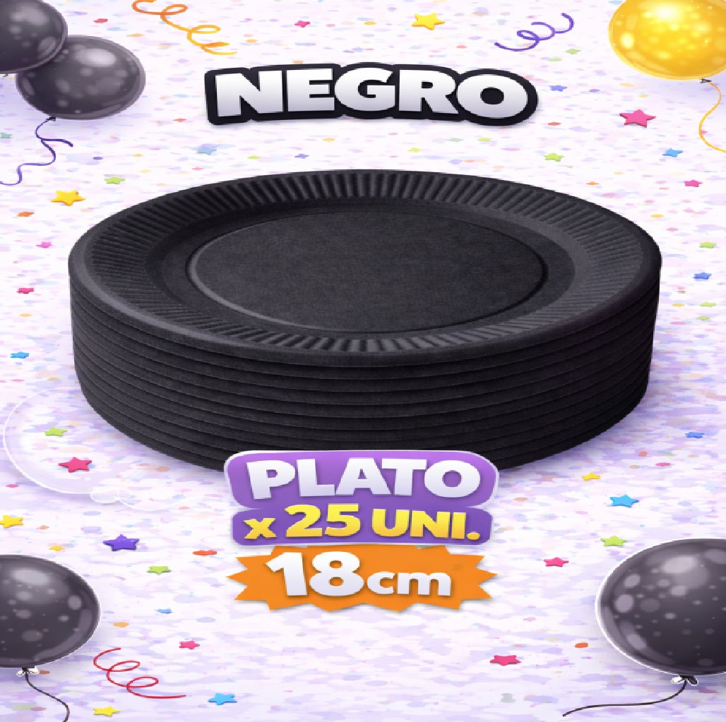 Plato Cartón Colores x 25 Unidades – Platos para Fiesta
