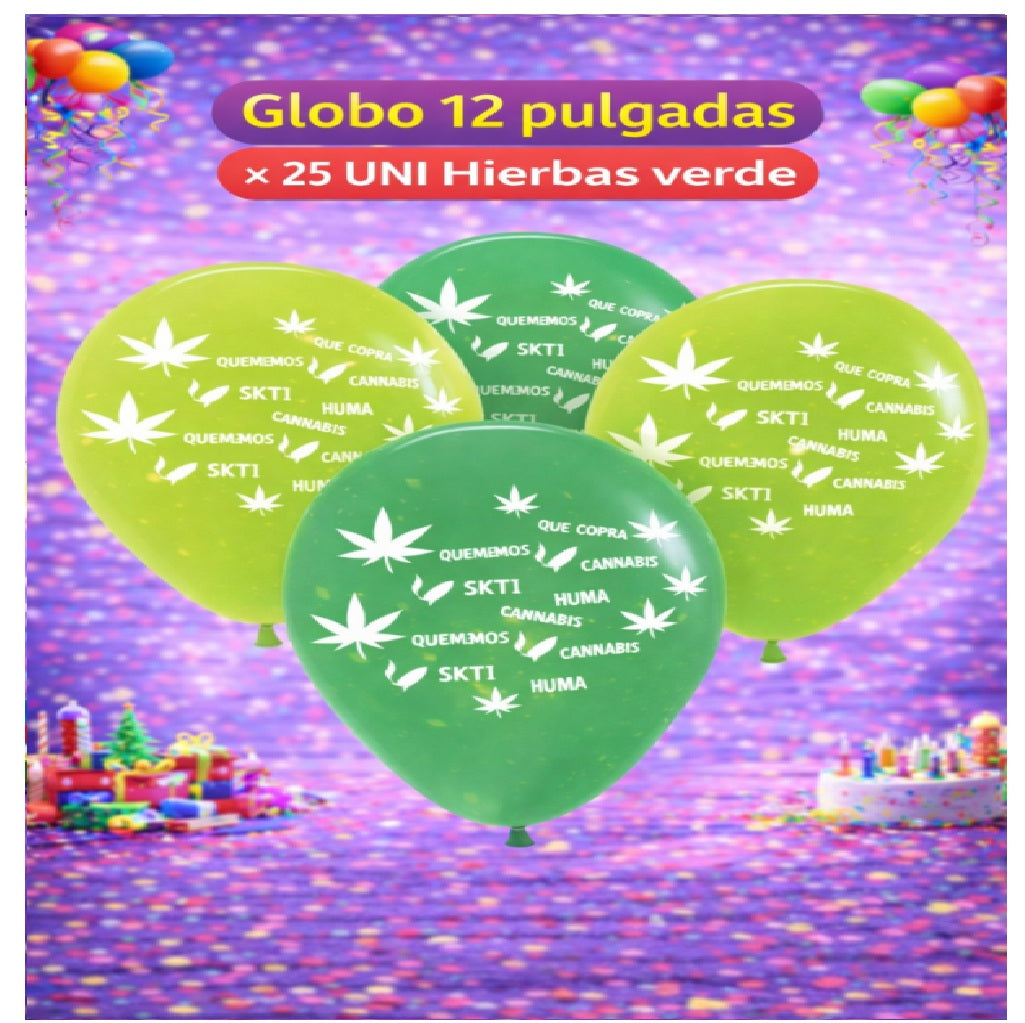 Globos 12" Colores Sólidos Impresos x 25 Und - Decoración Cumpleaños y Fiesta