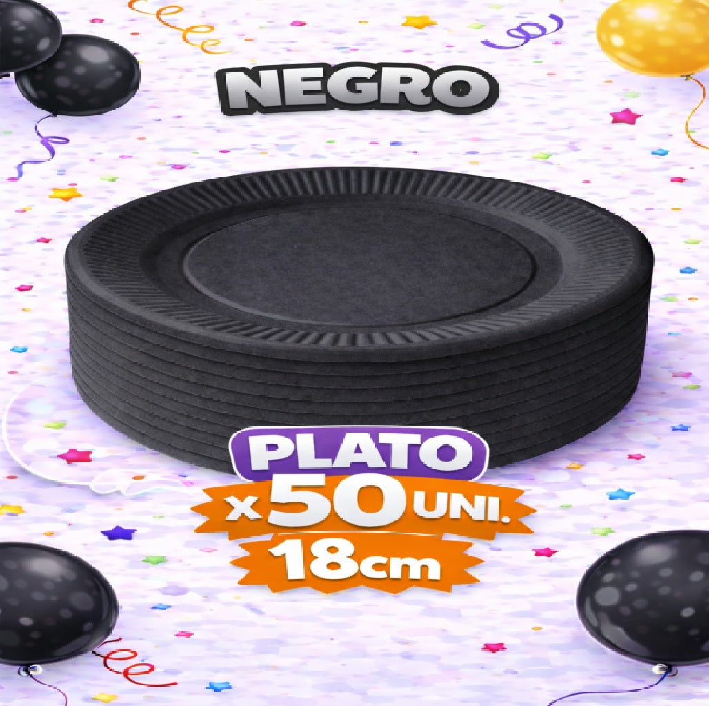Plato Cartón Colores x 50 Unidades – Platos para Fiesta