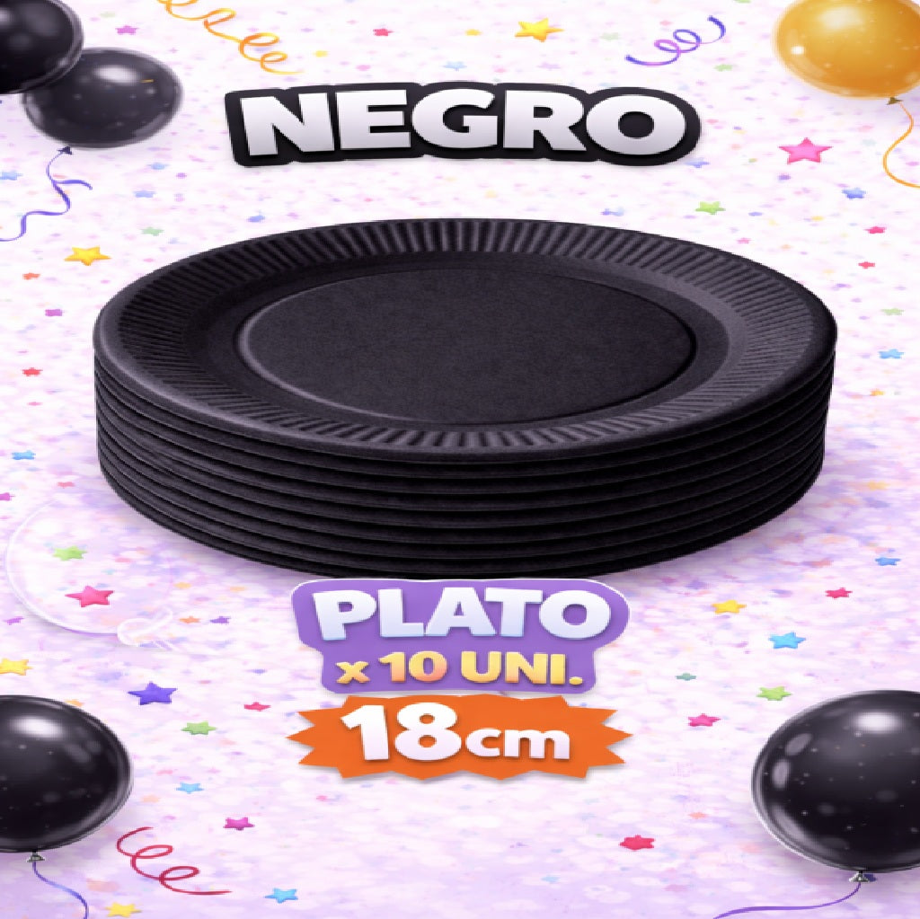 Plato Cartón Colores x 10 Unidades – Platos para Fiesta