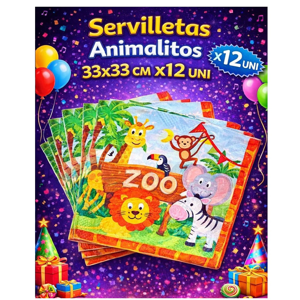 Decoración de Cumpleaños Animalitos – Set de Mesa para Fiesta Infantil