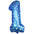 Globo Número Foil Azul Polka con Corazones 26" – Decoración de Cumpleaños