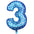 Globo Número Foil Azul Polka con Corazones 26" – Decoración de Cumpleaños